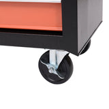 easycomfort easycomfort carrello porta utensili attrezzi con cassettiera nero e arancione 61.5x33x76cm