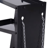easycomfort carrello porta utensili attrezzi 3 ripiani 4 ruote in gomma max. 50kg da officina acciaio 71 x 70 x 39cm nero