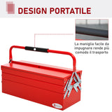 easycomfort cassetta porta attrezzi in acciaio pieghevole con 5 vassoi valigetta porta attrezzi 56x20x21 34cm rosso