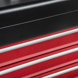 easycomfort cassetta porta attrezzi in acciaio con 3 cassetti e vassoio superiore 51x22x32 cm rosso e nero