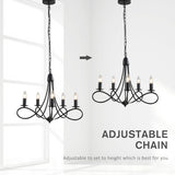 easycomfort easycomfort lampadario a soffitto stile rustico acciaio intrecciato nero con 5 candelieri regolabili e pieghevoli 58 x 45cm ean 8054144136028