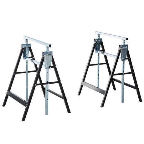 easycomfort set 2 cavalletti da lavoro pieghevoli telescopici altezza regolabile in tubi d acciaio