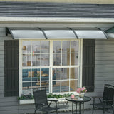 easycomfort easycomfort pensilina da esterno per finestre e porte in policarbonato e alluminio 303x100x26cm marrone