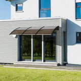 easycomfort easycomfort pensilina da esterno per finestre e porte in policarbonato e alluminio 303x100x26cm marrone