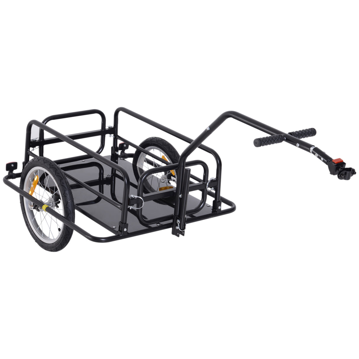easycomfort easycomfort carrello rimorchio per bicicletta nero 156x72x82cm