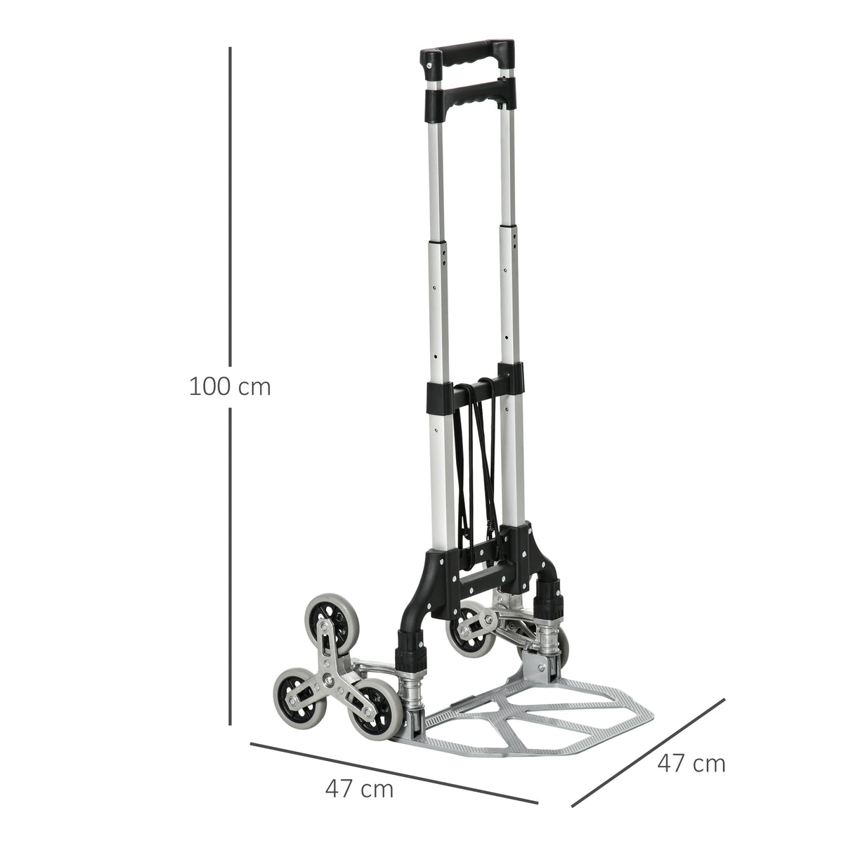 easycomfort easycomfort carrello portapacchi pieghevole in alluminio con 6 ruote per scale carico 70kg