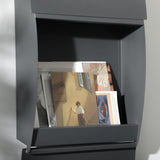 easycomfort cassetta postale ricurva in acciaio con 3 fessure e 2 chiavi di sicurezza 45x10x32 cm grigio