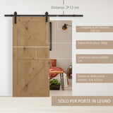 easycomfort easycomfort binario per porta scorrevole kit accessori con binario e rulli tappi in stile rustico portata 90kg acciaio al carbone nero ean 8054111845410
