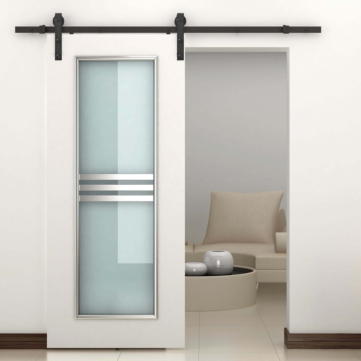 easycomfort easycomfort binario per porta scorrevole kit accessori con binario e rulli tappi in stile rustico portata 90kg acciaio al carbone nero ean 8054111845410