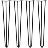 easycomfort gambe per tavoli set 4 pezzi in acciaio preforato con 20 viti incluse 12x12x71 cm nero