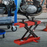 easycomfort cavalletto alzamoto a forbice centrale regolabile fino 500kg in metallo rosso