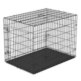 easycomfort easycomfort gabbia trasportino per cani gatti pieghevole in acciaio doppia apertura 76x53x57cm nero