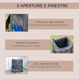 easycomfort zaino trasportino per cani e gatti in oxford cuscino rimovibile e lavabile con rete traspirante 35x28.5x45cm blu