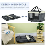 easycomfort trasportino per cani e gatti fino 4kg pieghevole con 3 aperture e cuscino 70x51x50cm grigio