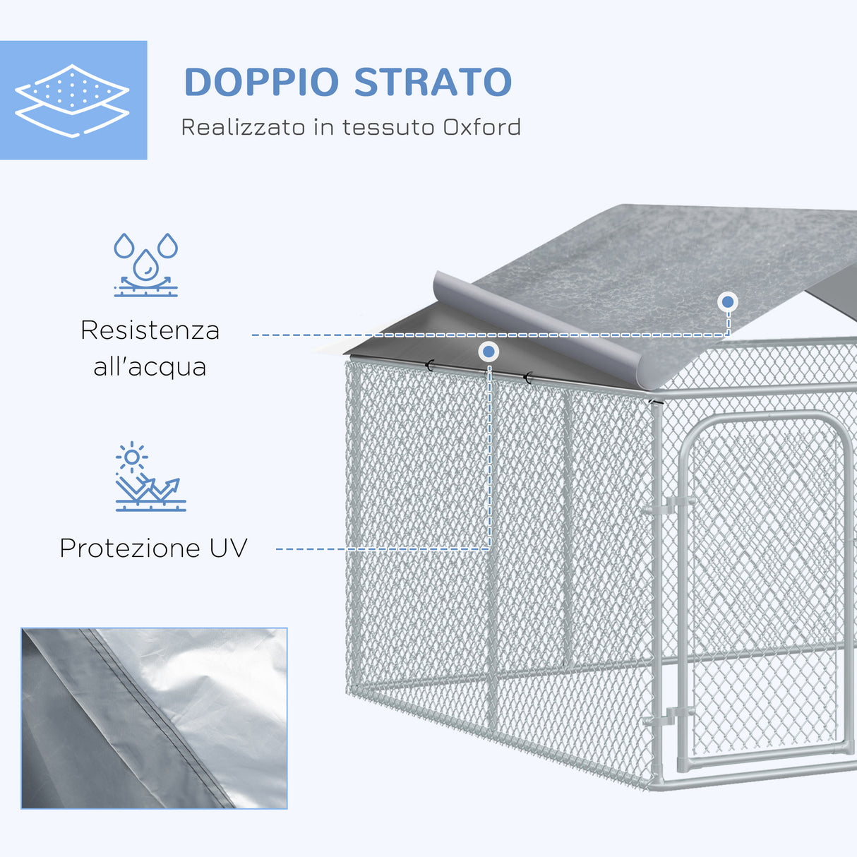 easycomfort recinto per cani da esterno recinto per animali con copertura impermeabile 230x230x175cm