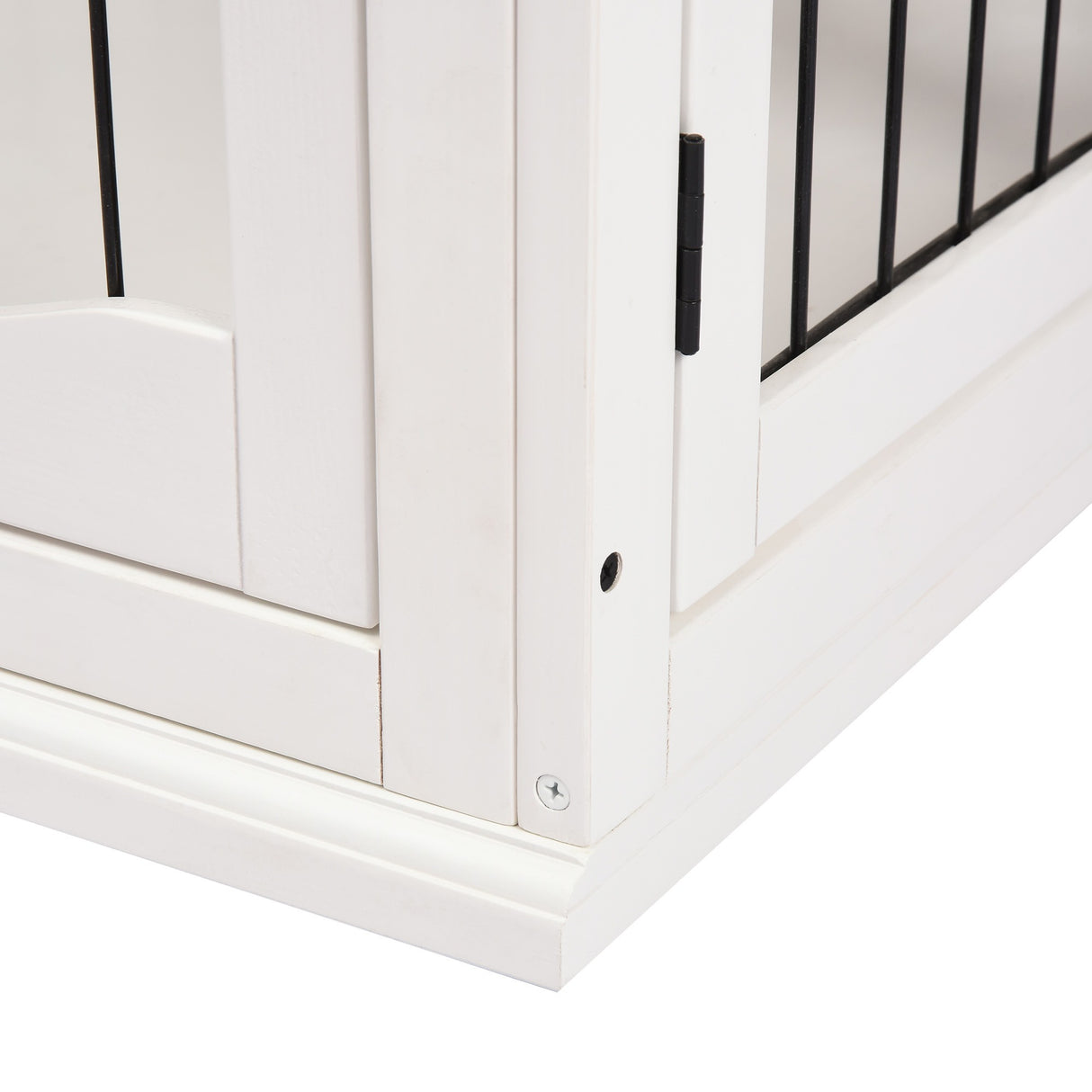 easycomfort casetta per cani fino 30kg da interno in legno e acciaio 58.5x81x 66cm bianco