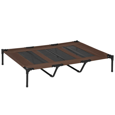 easycomfort easycomfort brandina lettino per cani pieghevole in metallo e tessuto oxford con sacca di trasporto 122x92x23cm marrone e nero