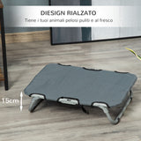 easycomfort easycomfort lettino per cani pieghevole in acciaio e tessuto oxford per interni ed esterni 59x46x15 cm grigia