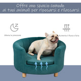 easycomfort easycomfort divano per cani imbottito con schienale e cuscino rimovibile cuccia per gatto da interno 65x64x37cm verde