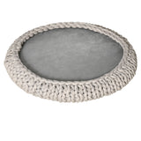 easycomfort cuccia per cani e gatti rotonda con bordi rialzati e cuscino lettino per cani imbottito effetto velluto 93x15cm grigia