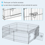 easycomfort easycomfort recinto per animali gatti cani cuccioli gabbia in acciaio 158 x 61cm nero