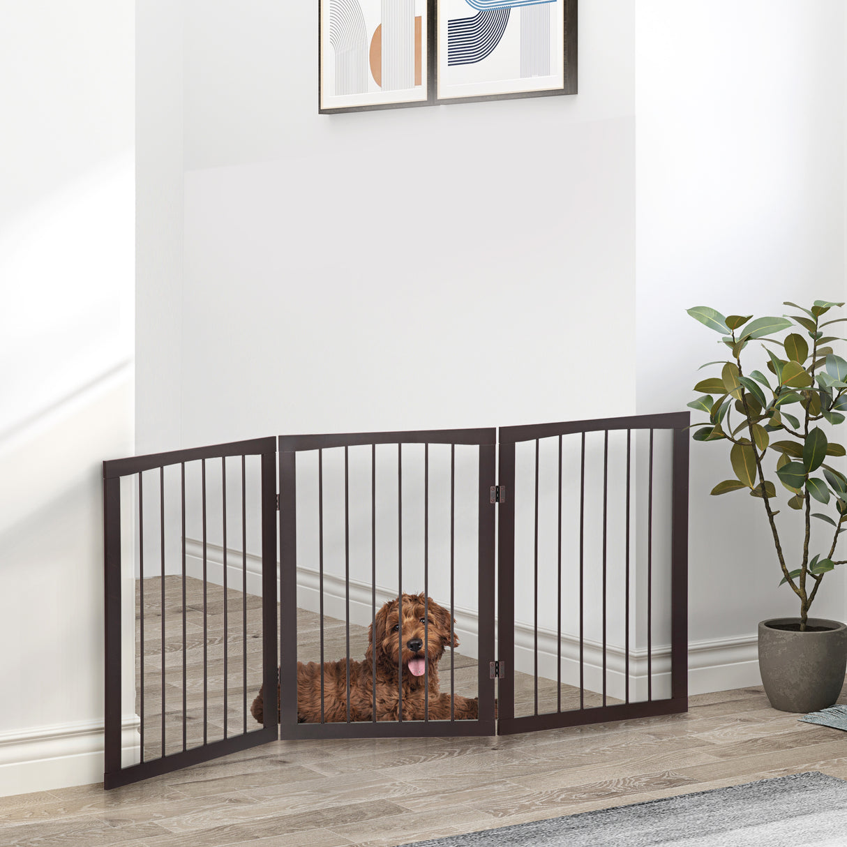 easycomfort easycomfort cancellino per cani e animali domestici a 3 sezioni divisorio di sicurezza pieghevole 160x1.2x76cm