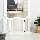easycomfort cancellino per cani pieghevole a 3 sezioni in legno 154.5x29.5x61cm bianco
