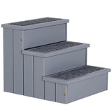 easycomfort scaletta per cani a 3 gradini con tappeto antiscivolo e spazio interno 40.5x44.5x38cm grigio
