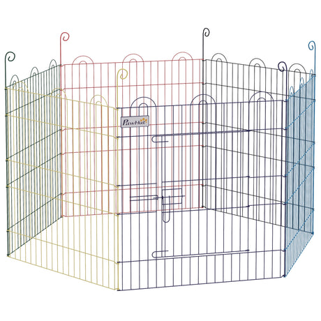 easycomfort cancellino per cani a 6 pannelli in metallo con chiusura a scatto o120x60 cm multicolore