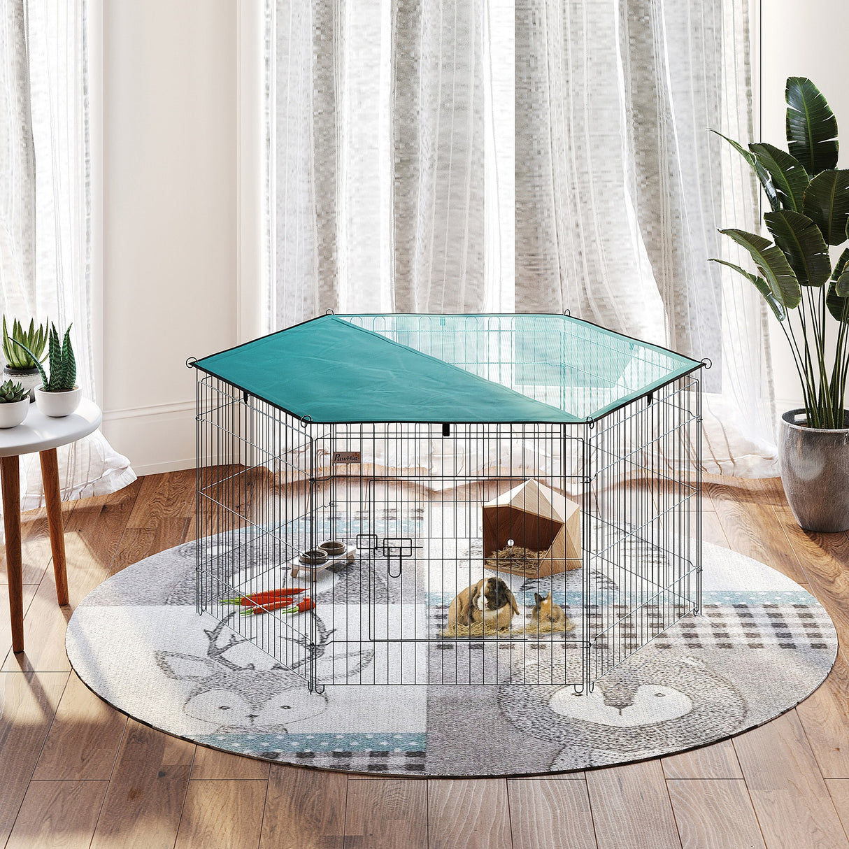 easycomfort easycomfort recinto per animali domestici con copertura impermeabile 6 moduli 59 x 60cm