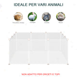 easycomfort recinto per conigli cuccioli e piccoli animali modulabile in metallo e pp 12 pannelli da 35x45cm bianco