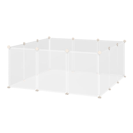 easycomfort recinto per conigli cuccioli e piccoli animali modulabile in metallo e pp 12 pannelli da 35x45cm bianco
