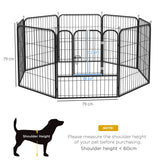 easycomfort recinto modulare per cani da interno ed esterno in metallo e acciaio 8 pannelli 79x79cm