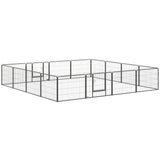 easycomfort recinto per cani e animali domestici con 16 pannelli modulabili in acciaio e 2 ingressi 80x1.5x60cm nero