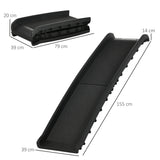 easycomfort rampa per cani in pp con rivestimento antiscivolo per bagagliaio inferiore a 75 cm 155x39x14 cm nero