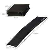 easycomfort rampa per cani pieghevole con superficie antiscivolo in mdf e alluminio 158x43.5x2.5 cm nero