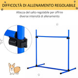 easycomfort set di 4 ostacoli agility dog per addestramento cani ad altezza regolabile con borsa da trasporto inclusa 99x65x94cm blu