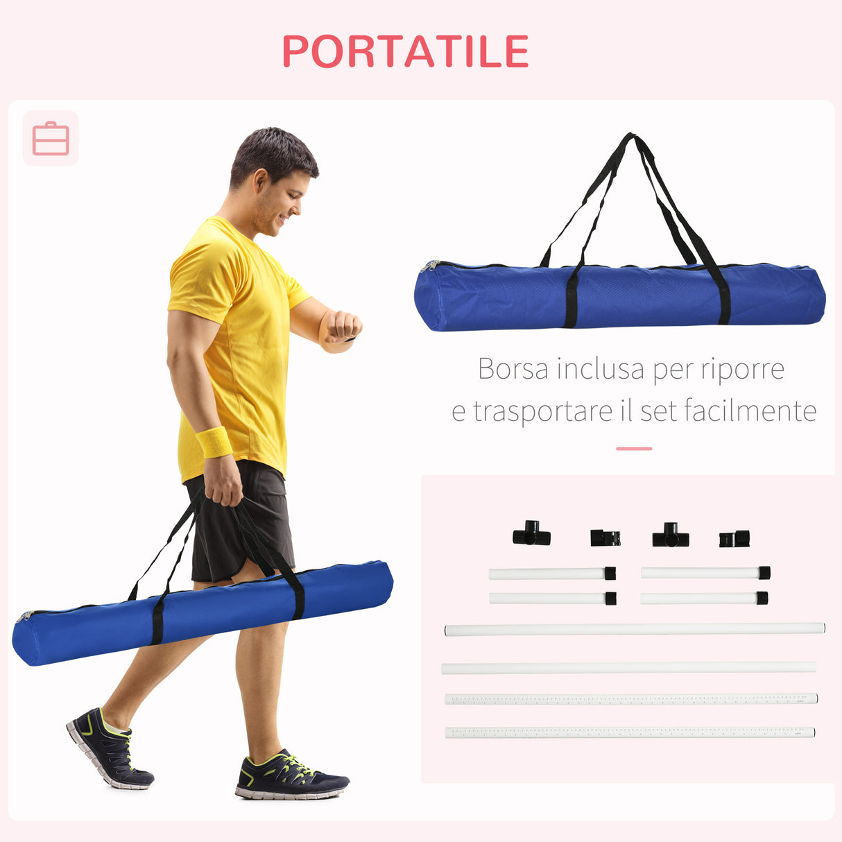 easycomfort easycomfort set 4 ostacoli agility dog per addestramento cani con sacca di trasporto