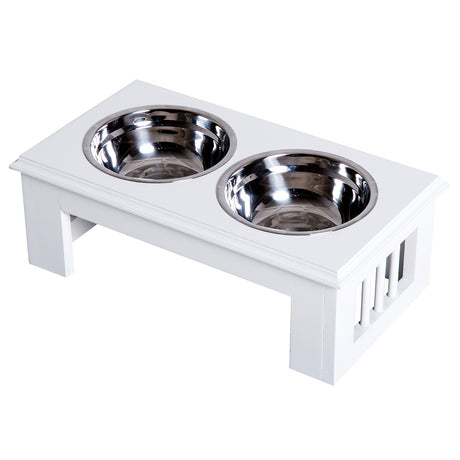 easycomfort easycomfort ciotola rialzata per cani in acciaio inossidabile 2 piatti 44x24x15cm