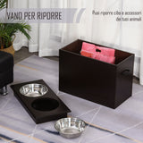 easycomfort easycomfort portaciotole rialzato per cani con 2 ciotole di 24cm in acciaio inox