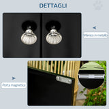easycomfort ciotola per cani rialzata con vano contenitore 2 ciotole in acciaio inox rimovibili 60x30x35.5cm nero