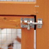 easycomfort easycomfort gabbia per uccelli alta 165cm in legno da esterno con 2 porte e vassoio estraibile arancione