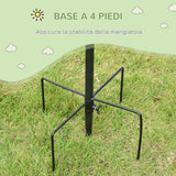 easycomfort easycomfort mangiatoia per uccelli a 4 ganci con vassoi e 3 alimentatori diversi in acciaio 54 5x54 5x208cm nera