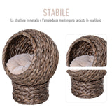 easycomfort easycomfort cuccia per gatti rialzata con cuscino materiale naturale 42x33x52cm beige