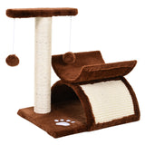 easycomfort easycomfort albero per gatti tunnel in sisal marrone 40x30x43cm