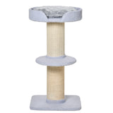 easycomfort tiragraffi per gatti con lettino rivestimento peluche e palo in sisal 45x45x91cm azzurro