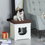 easycomfort easycomfort cuccia per gatti in legno con 2 cuscini e tiragraffi rimovibili bianco