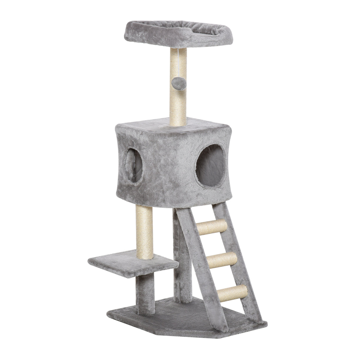 easycomfort easycomfort tiragraffi multilivello per gatti cuccia e corde in sisal grigio chiaro