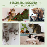 easycomfort easycomfort albero tiragraffi per gatti fino 4 5kg a forma di cactus con palline e amaca 40x40x96cm verde