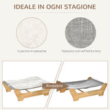 easycomfort easycomfort cuccia per gatti da interno con cuscino in peluche rimovibile e telaio in legno 68x43x20cm biancogrigio